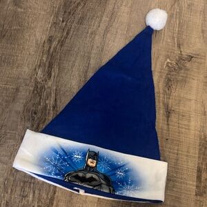 Kids Blue Batman Superhero Santa Costume Hat